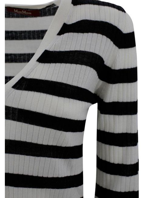Max Mara Black Wool And Silk Cardigan