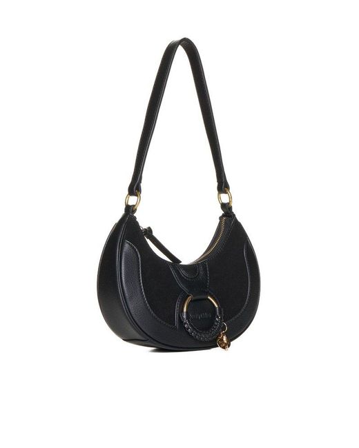 See By Chloé Black Hana Half Moon Bag