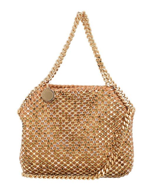 Stella McCartney Cotton Falabella Chain Link Trim Embellished Crossbody