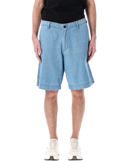 Emporio Armani Blue Denim Bermuda for men