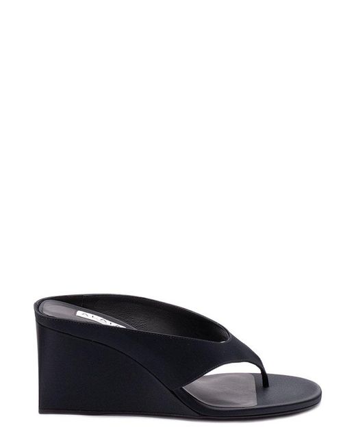 Alaïa Blue Wedge Thong Sandals