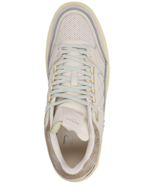 Balmain White B-court Lace-up Sneakers for men