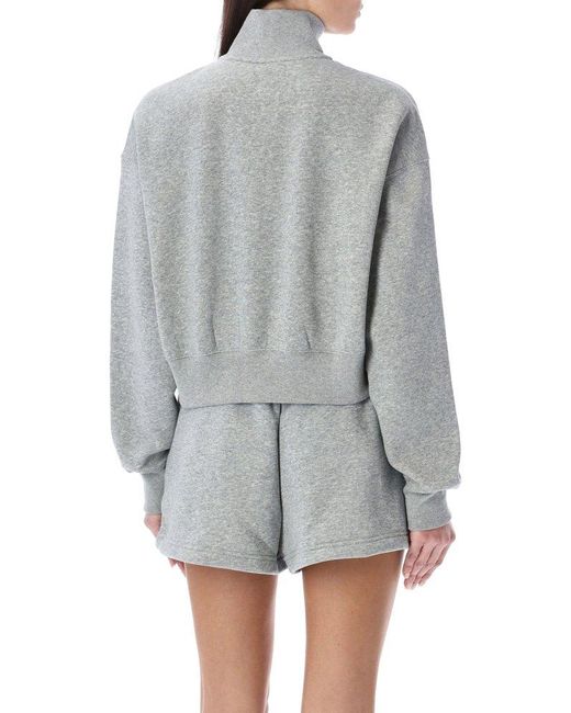 Nike Gray Sportswear Phoenix 1/2-zip Crop Sweatshirt