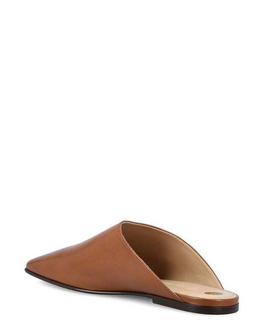 Loro Piana Brown Alba Flat Mules