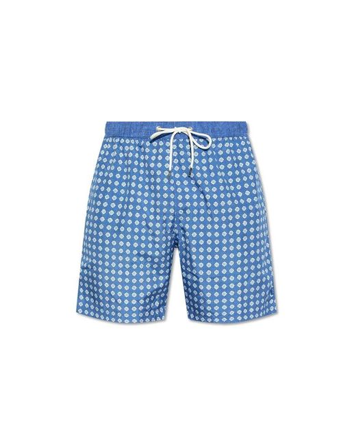 Paul & Shark Blue Nautical Print Swimwear for men