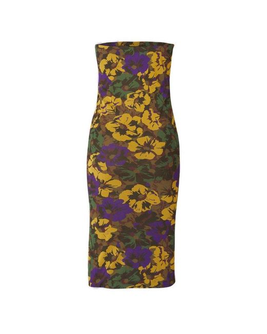 Saint Laurent Multicolor Floral Motif Strapless Mini Dress