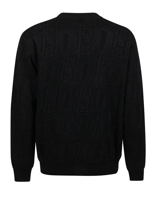 DSquared² Black Allover D Neon Sweater for men