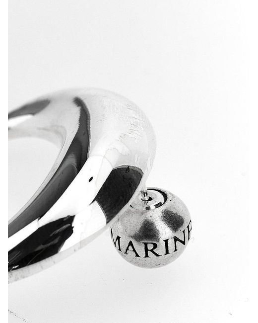 MARINE SERRE Metallic 'Moon Stud' Single Earrings