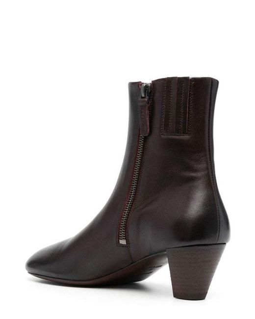Marsèll Black Round-toe Leather Ankle Boots