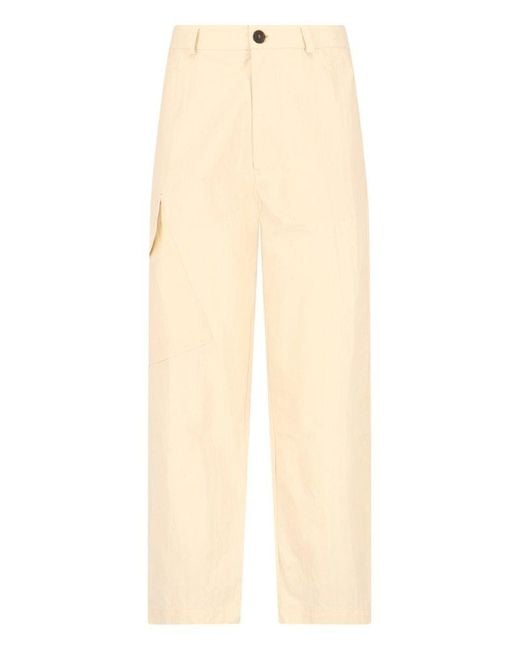 Studio Nicholson Natural Mid-Rise Straight-Leg Trousers for men