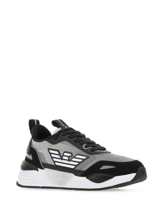 emporio armani panelled sneakers