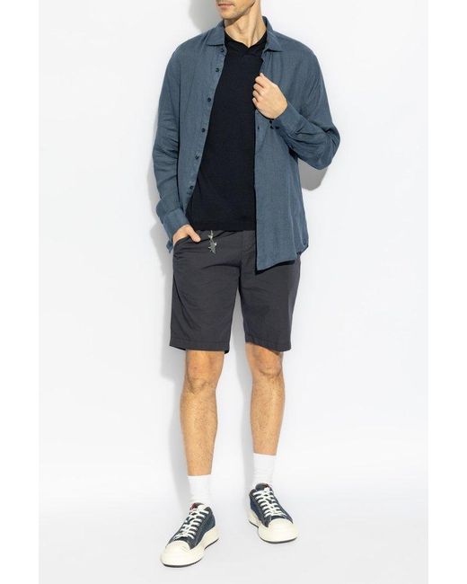 Paul & Shark Blue Linen Shirt for men