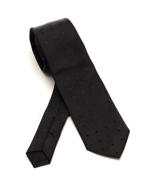 Saint Laurent Black Dot Patterned Tie for men