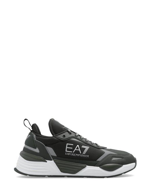 EA7 Ace Runner Round Toe Sneakers in Black for Men | Lyst