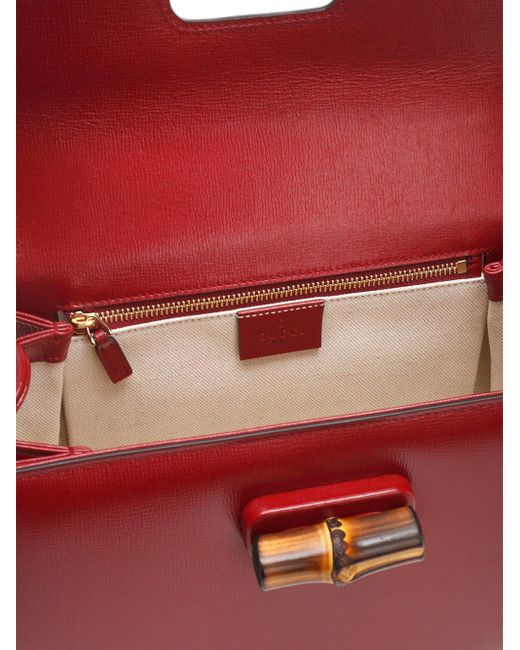 Gucci Leather Bamboo Top Handle Bag In 