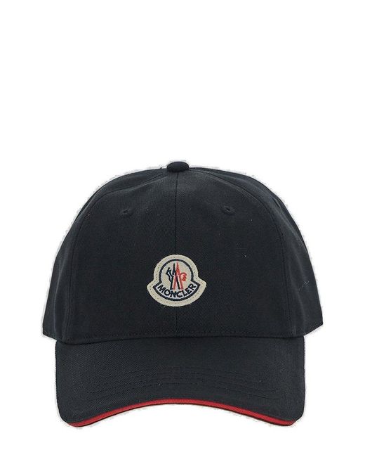Moncler Black Logo Patch Baseball Cap for men