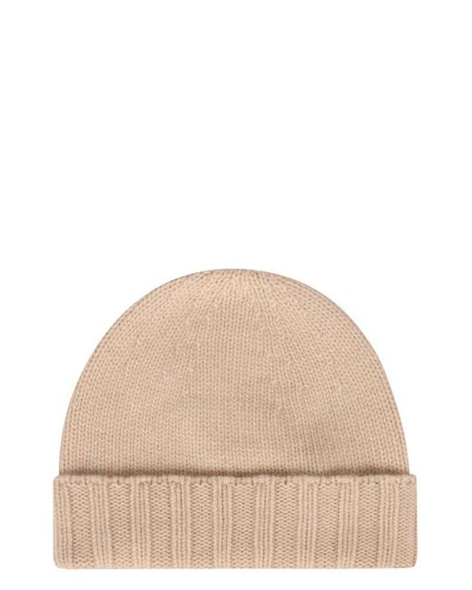 Drumohr Natural Ribbed Beanie Hat for men