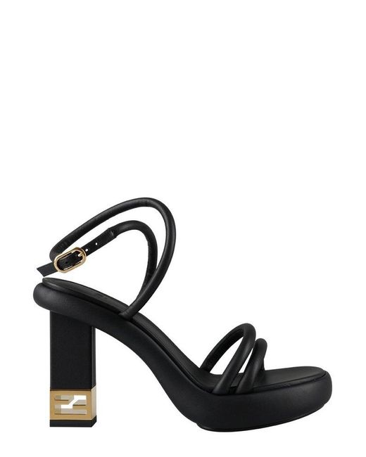 Fendi Black Baguette Heeled Sandals
