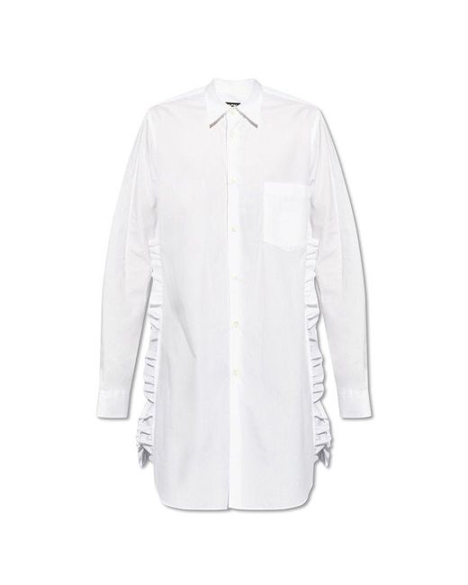 COMME DES GARÇON BLACK White Ruffled Shirt for men