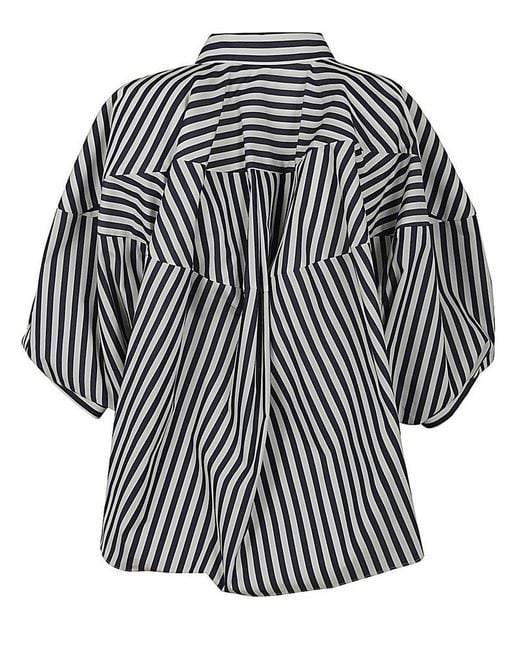 Sacai Black Short-sleeved Striped Shirt