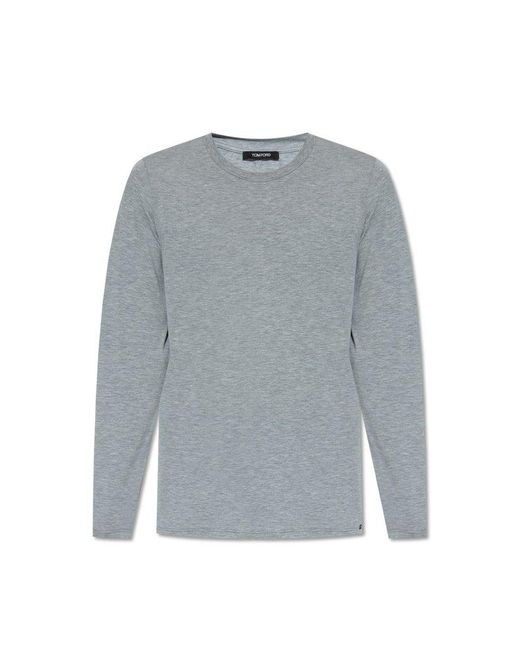 Tom Ford Gray T-shirt With Logo, for men