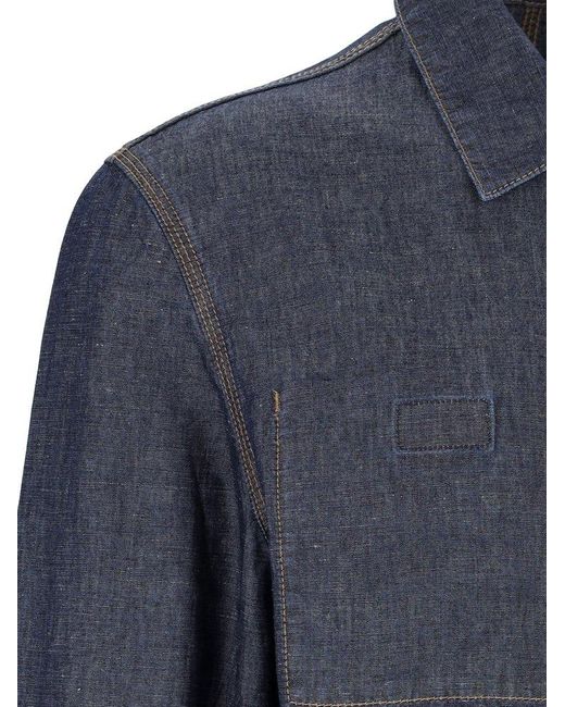 Prada Blue Denim Shirt Jacket for men