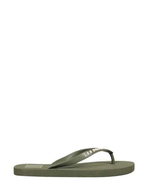 Les Deux Green Rubber Beach Flip Flops for men