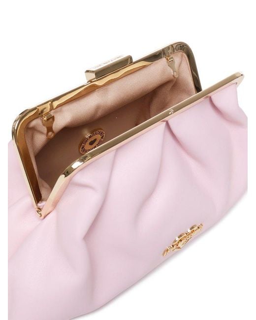 Love Moschino Pink Shoulder Bag With Logo Plaque
