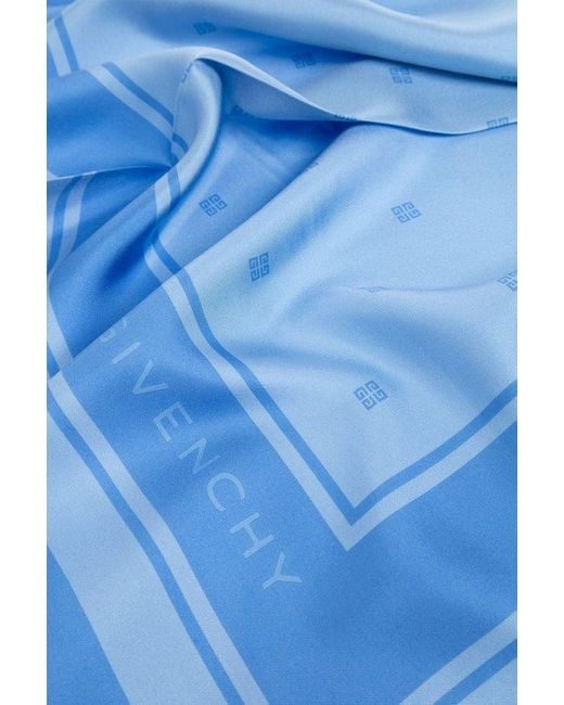 Givenchy Blue Silk Scarf,
