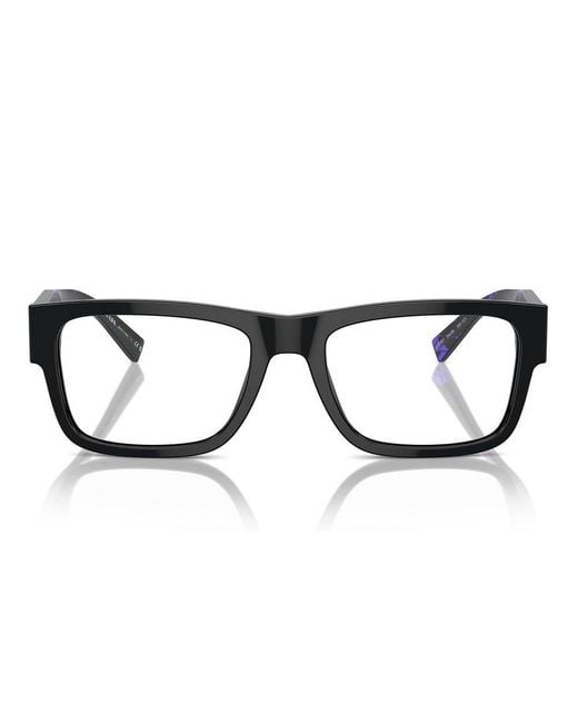Prada Black Rectangular Frame Glasses for men