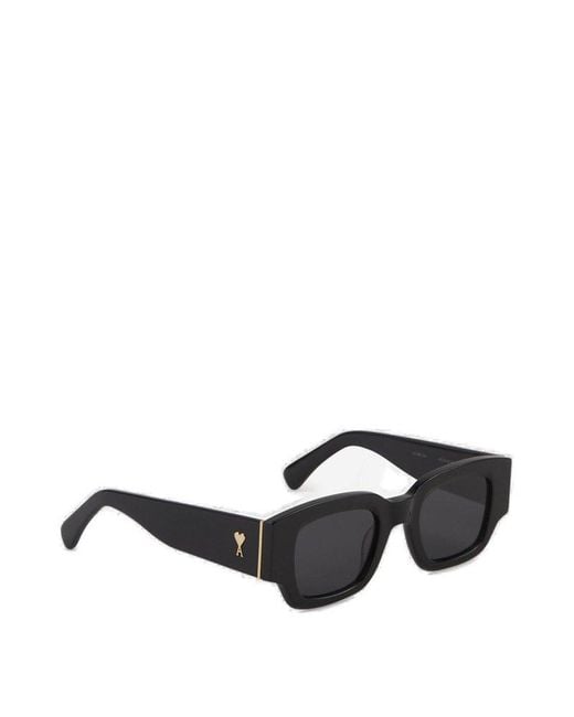 AMI Black Paris Square Frame Sunglasses for men