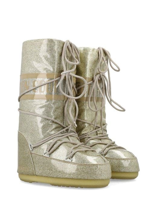 Moon Boot Metallic Icon Glitter Padded Snow Boots