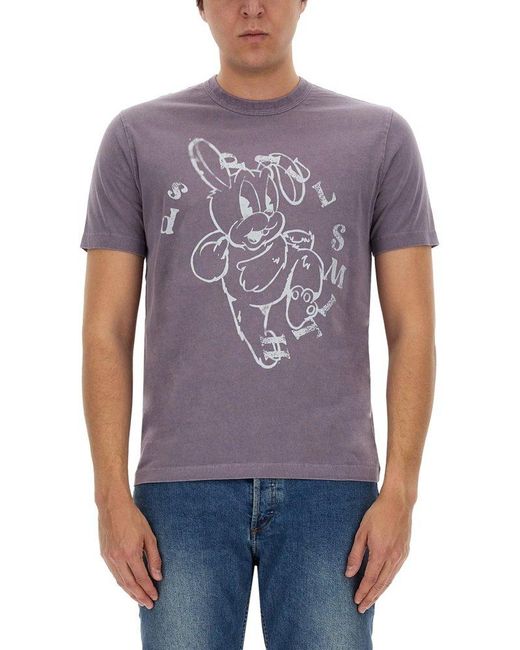 PS by Paul Smith Purple Bunny Print T-Shirt for men