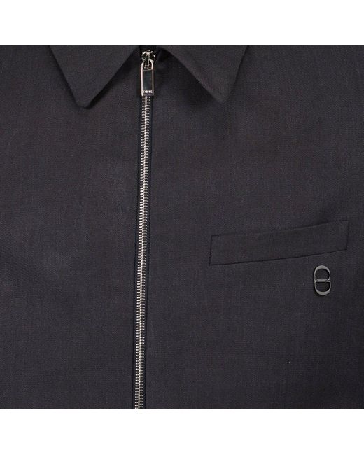 Dior Black Logo Detailed Zip-up Jacket for men