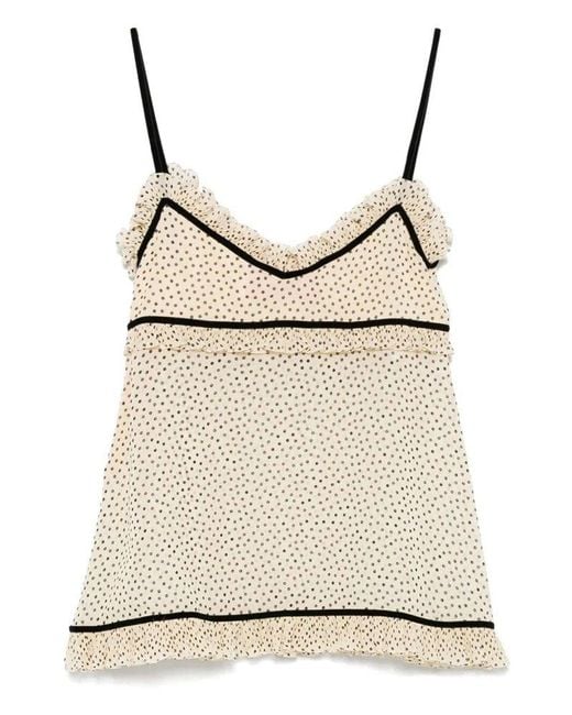 Valentino Natural Polka Dot Camisole Top