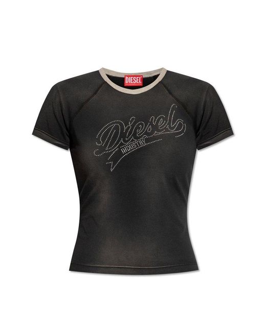 DIESEL Black ‘T-Vincie’ T-Shirt With Logo