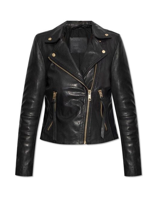 AllSaints Black Leather Jacket Dalby