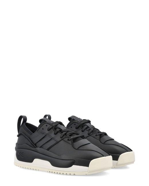 Y-3 Black Rivalry Lace-Up Sneakers for men