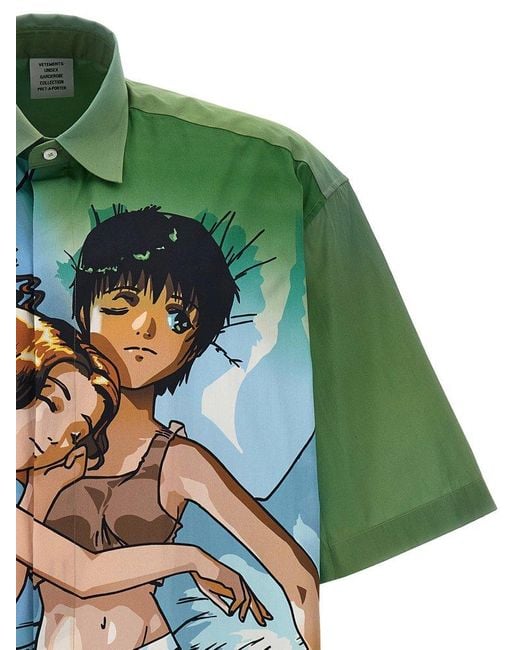 Vetements Anime Shirt Blouse in Green Lyst UK