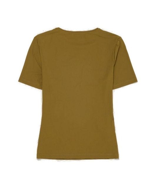 Miu Miu Green Short-Sleeved Crewneck T-Shirt