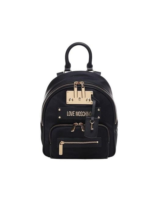 Love Moschino Black Backpack With Logo