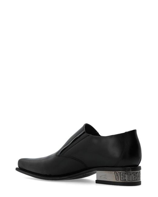 Vetements Black X New Rock Pointed Toe Flat Shoes for men