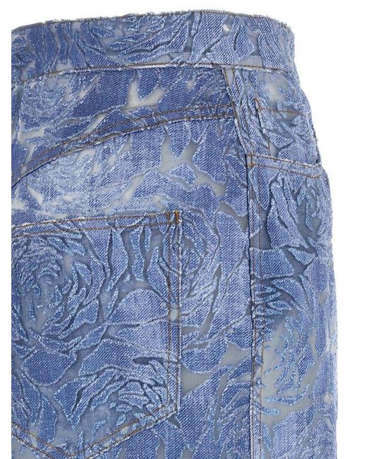 Ermanno Scervino Blue Maxi Devor Skirt