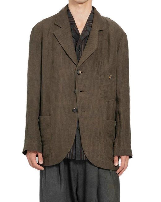 Ziggy Chen Brown Sinngle Breasted Long Sleeved Jacket for men