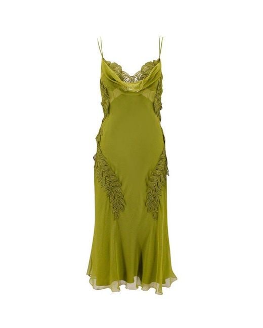 Alberta Ferretti Green Silk Lined Dresses