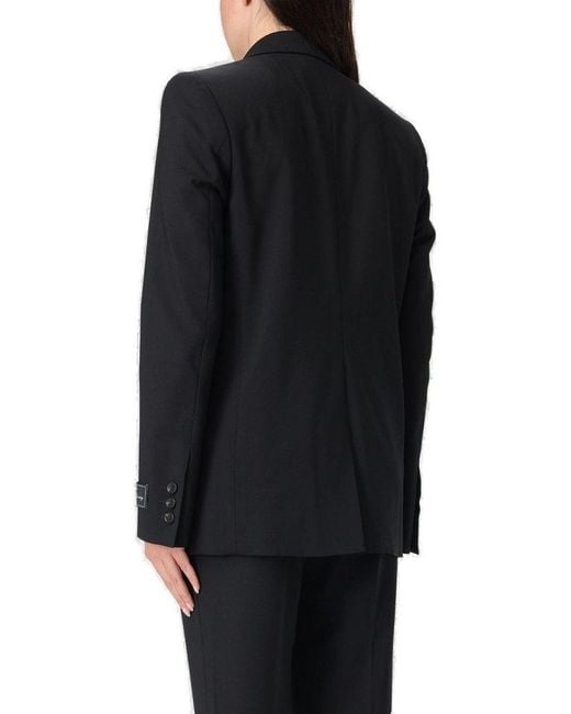 MSGM Black Single-Breasted Peak-Lapels Blazer