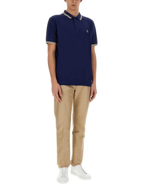 Fred Perry Blue Polo With Logo for men