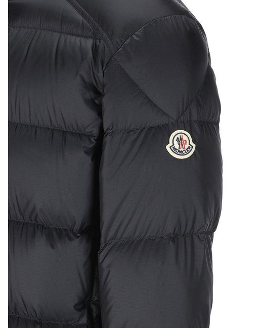 Moncler Black Logo Patch Zip-Up Padded Jacket for men