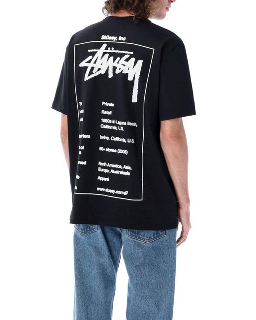 Stussy Wiki Short-sleeved Crewneck T-shirt in Black for Men | Lyst