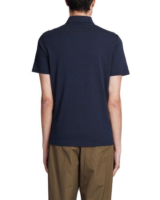 Aspesi Blue Short Sleeved Polo Shirt for men